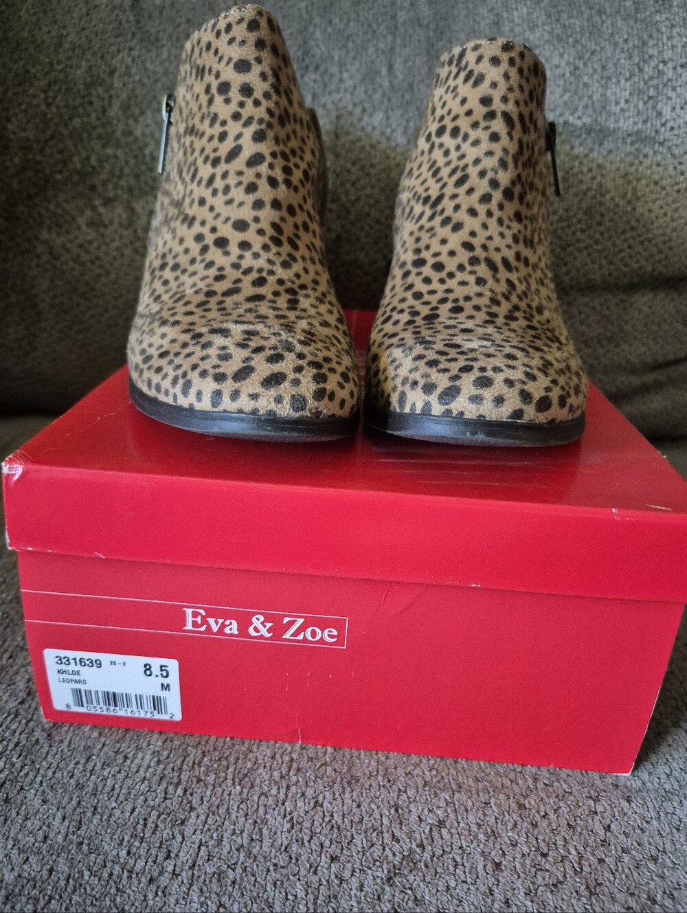 Eva & Zoe Leopard Print Ankle Boots - Brown/Black